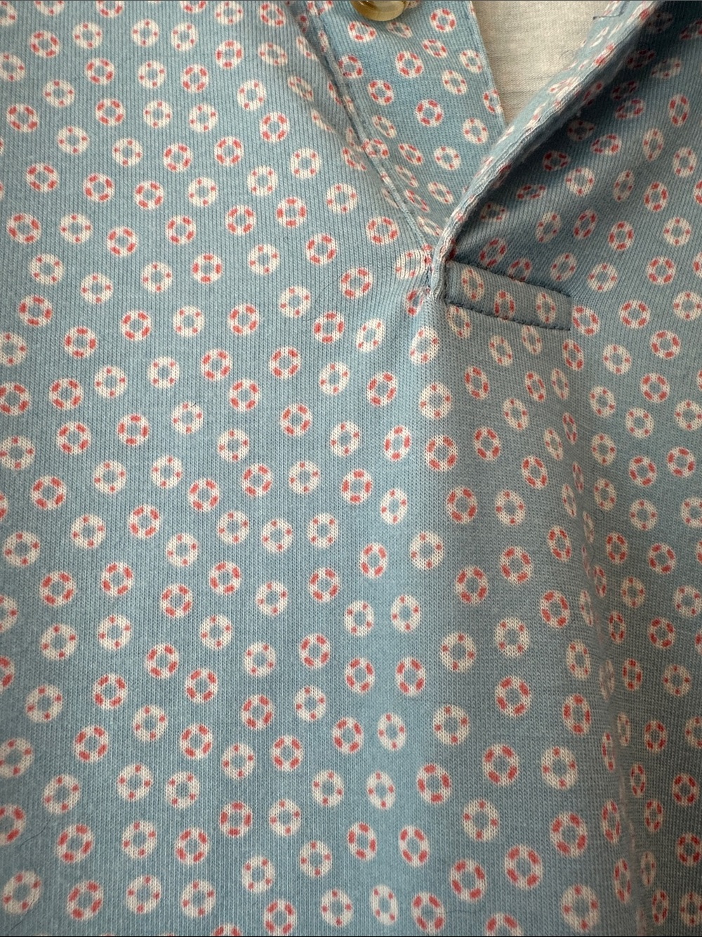 Peter Millar Light Blue Micro-Print Polo - Picture 3 of 7
